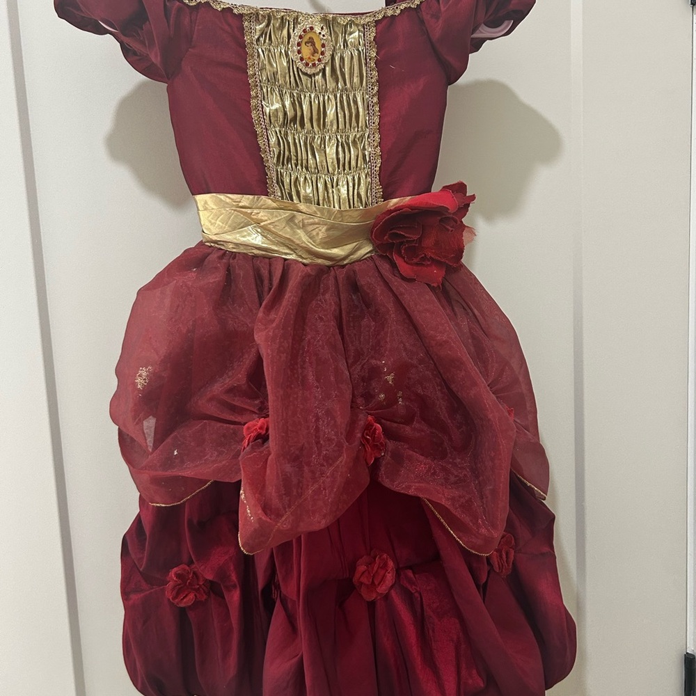 Disney Parks Belle Elegant Red and Gold Kids Costume